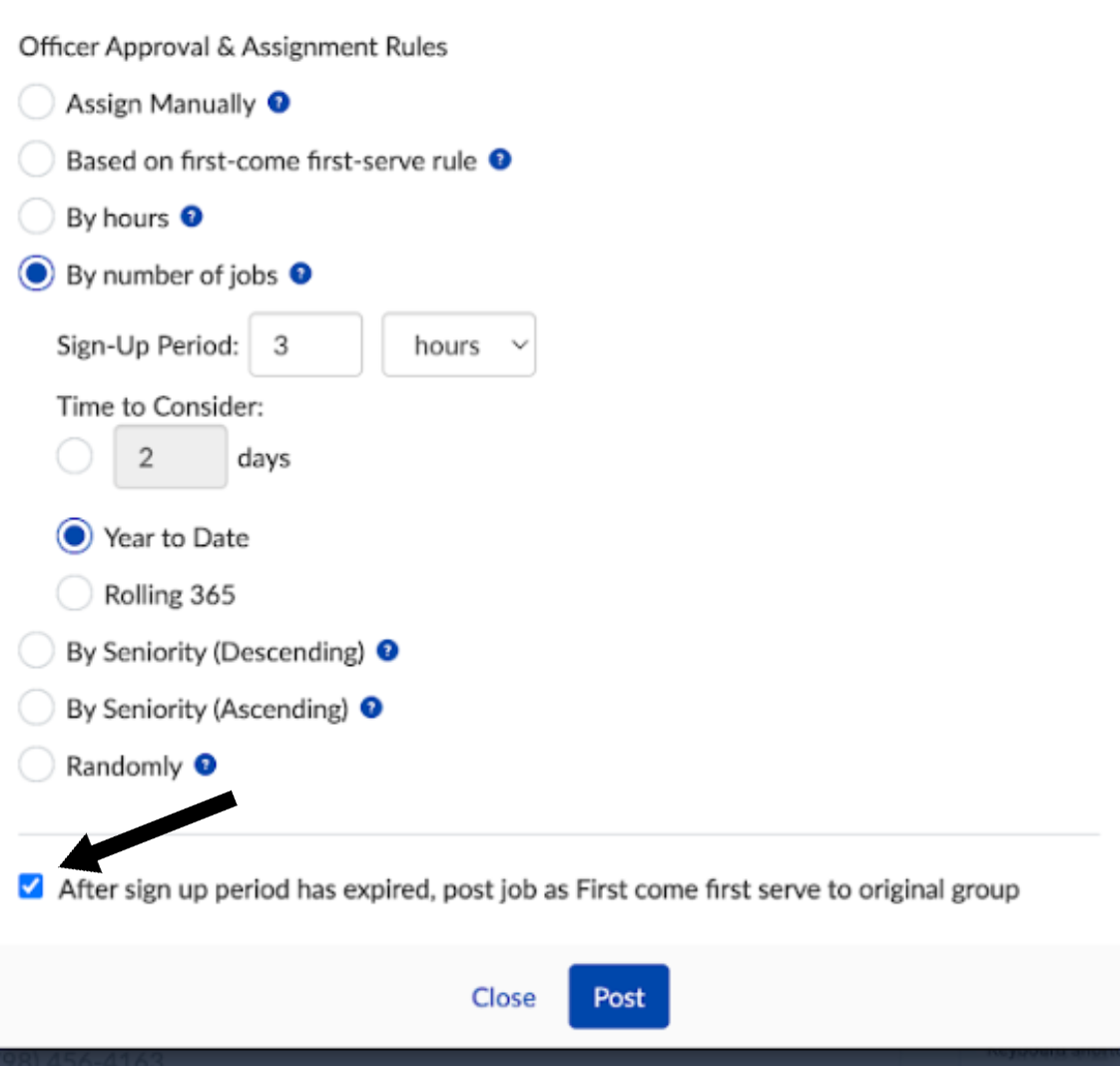 After Sign Up Period, Post Jobs With First Come First Serve